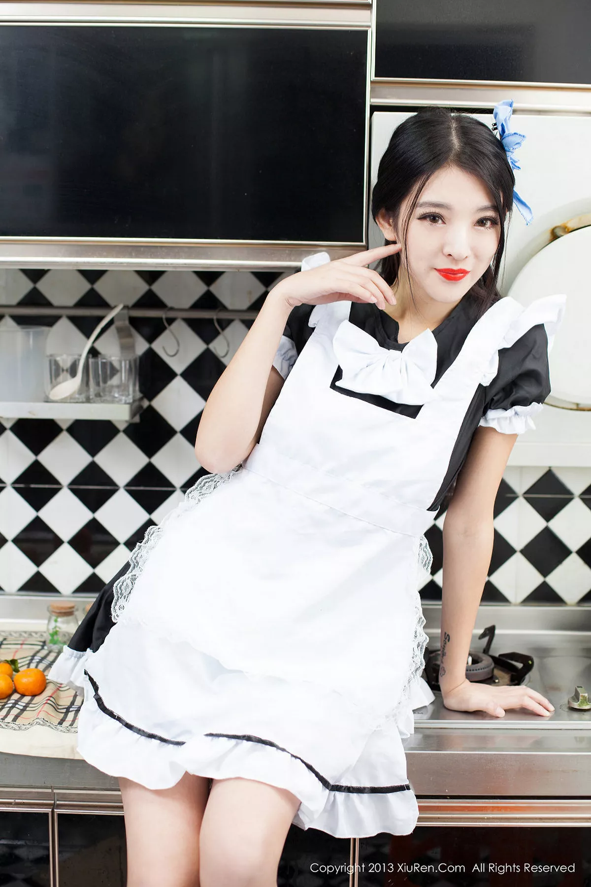 秀人集.com_[XiuRen秀人网]No.066_绝美女神陈大榕黑色女仆装性感厨娘系列写真秀110P