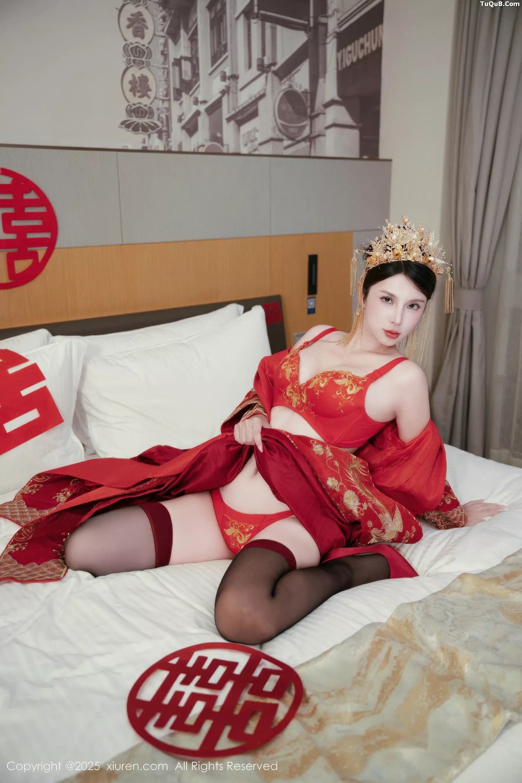 秀人集.com_[XiuRen秀人网]No.10865_模特小蛮妖Yummy性感红色新娘服配超薄黑丝秀完美身材诱惑写真66P