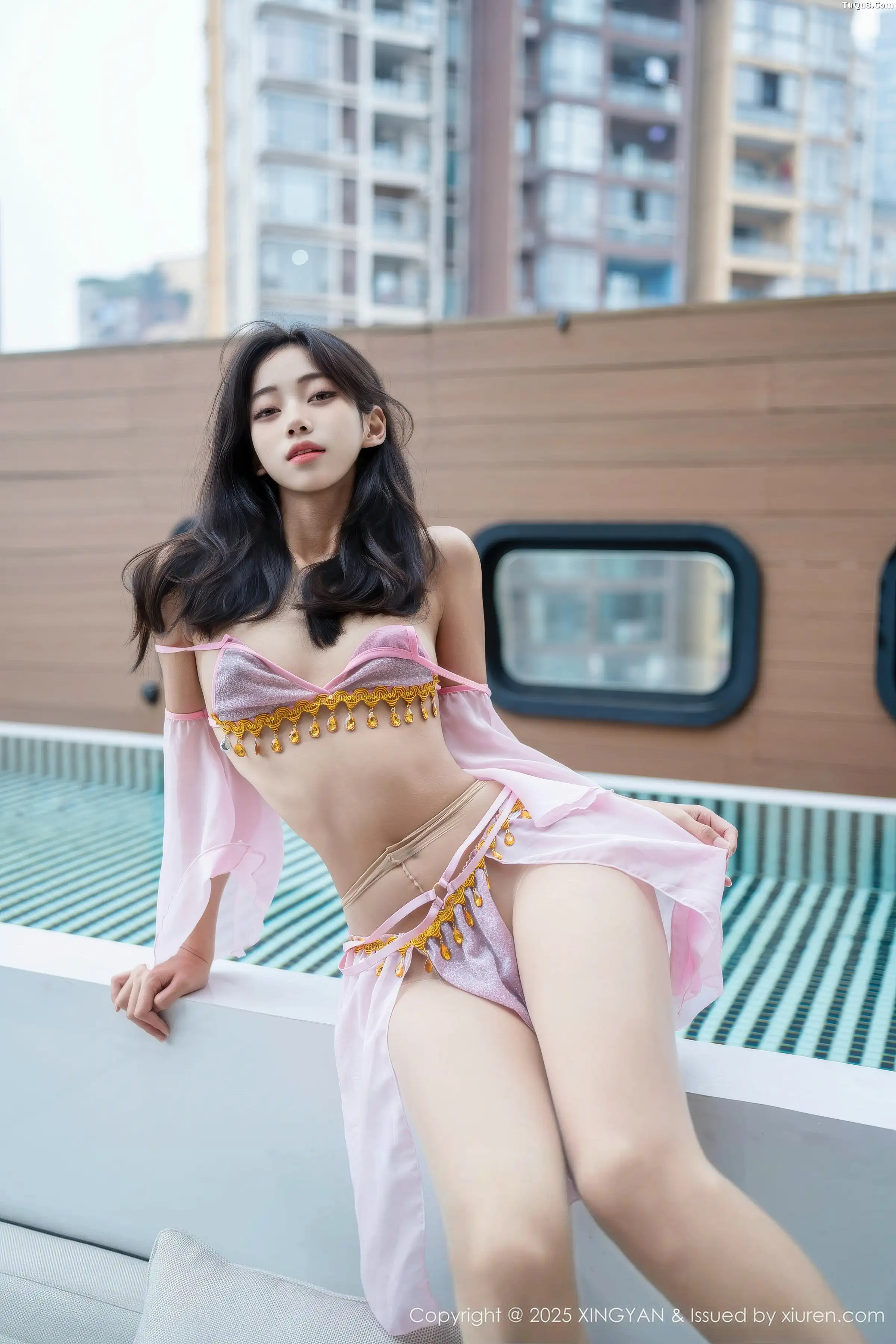秀人集.com_[XINGYAN星颜社]VOL.430_模特时安安泳池性感紫色泳衣配超薄肉丝秀柔美身姿诱惑写真81P