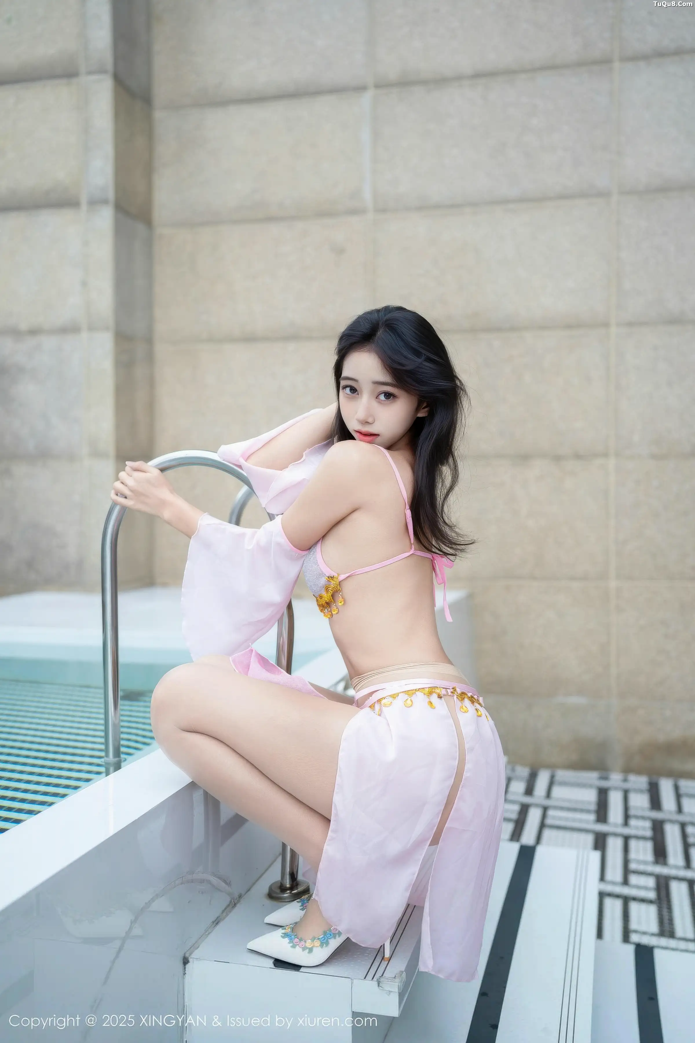 秀人集.com_[XINGYAN星颜社]VOL.430_模特时安安泳池性感紫色泳衣配超薄肉丝秀柔美身姿诱惑写真81P